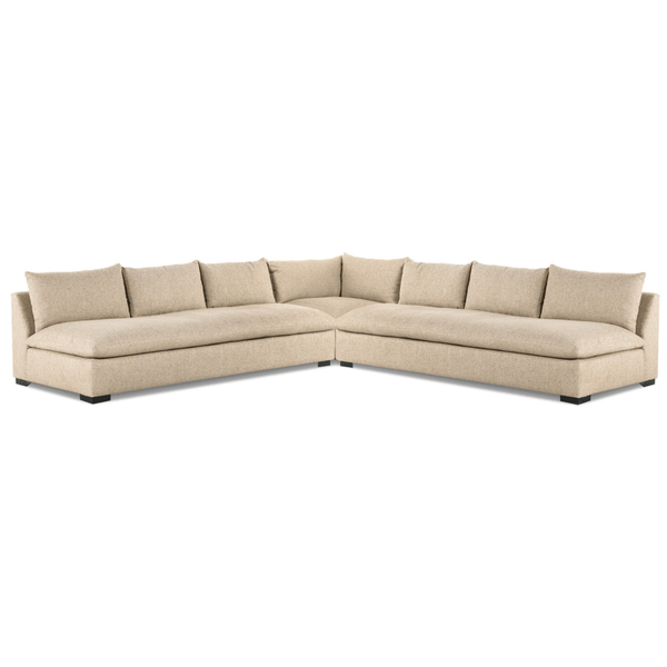 home fashion Grant 3 Piece 134" Sectional Heron Sand by Four Hands