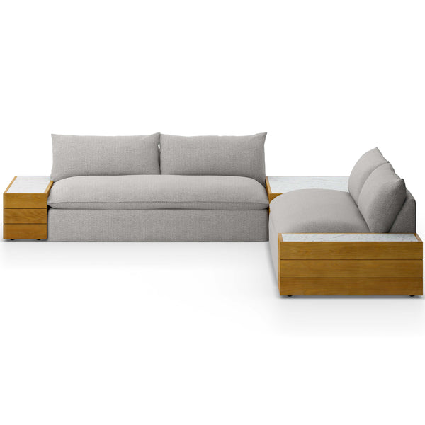 Home Fashion Grant Outdoor 2 Piece Sectional W/ Coffee Table & End Table Faye Ash By Four Hands