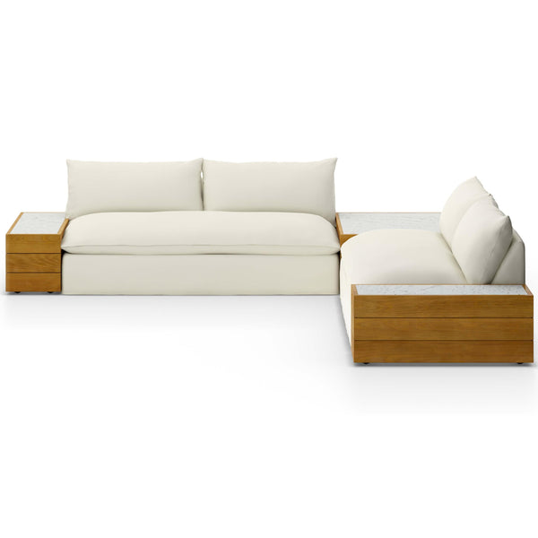 Home Fashion Grant Outdoor 2 Piece Sectional W/ Coffee Table & End Table Faye Cream By Four Hands