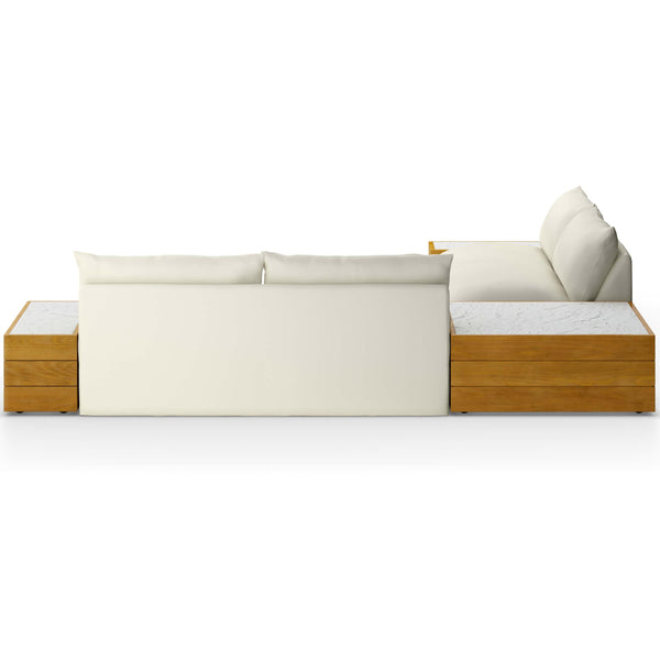 Home Fashion Grant Outdoor 2 Piece Sectional W/ Coffee Table & End Table Faye Cream By Four Hands