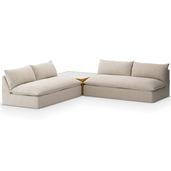 home fashion Grant Outdoor 2 Piece Sectional w/ Coffee Table Faye Sand by Four Hands