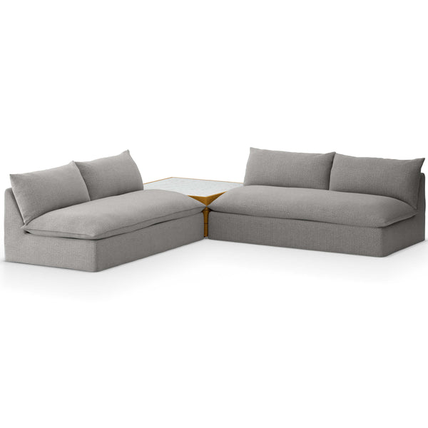 home fashion Grant Outdoor 2 Piece Sectional w/ Coffee Table Faye Ash by Four Hands