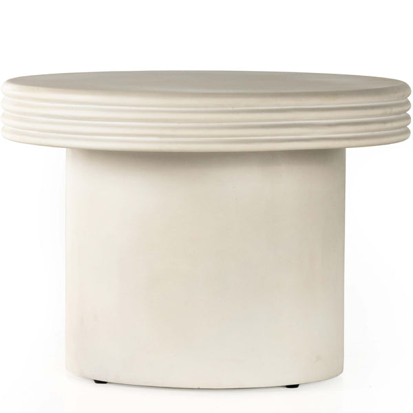 Home Fashion Grecia Outdoor Large End Table White Concrete By Four Hands