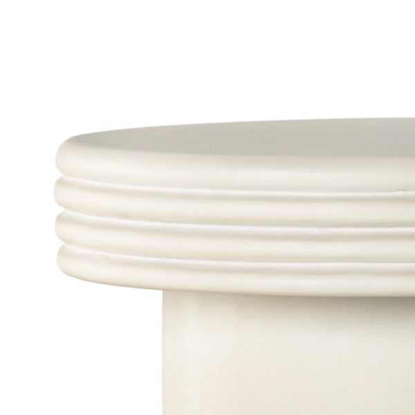Home Fashion Grecia Outdoor Small End Table White Concrete By Four Hands