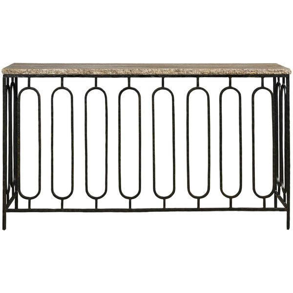 Home Fashion Griffith Park Console Table Gray Travertine