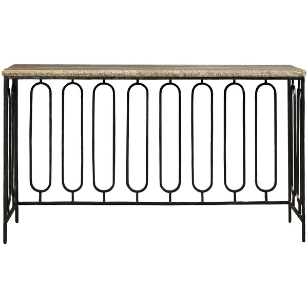 home fashion Griffith Park Console Table Gray Travertine