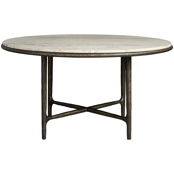 Home Fashion Griffith Park Round Dining Table White Travertine