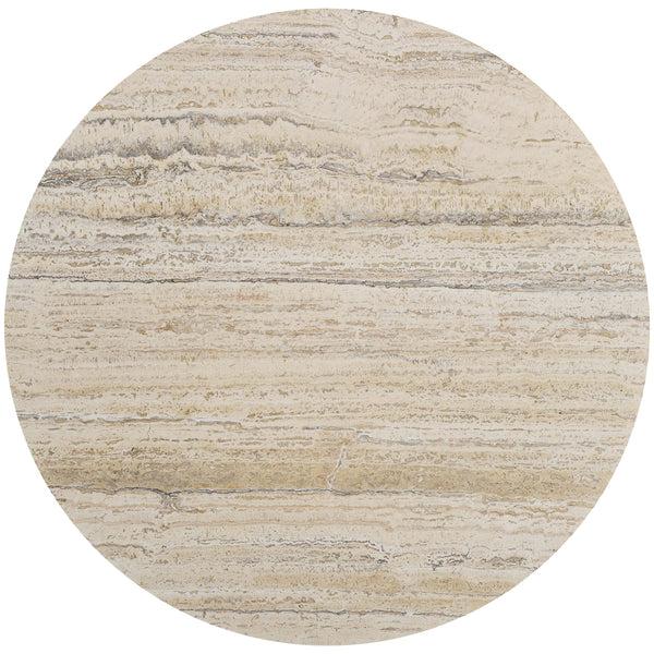 Home Fashion Griffith Park Round Dining Table White Travertine