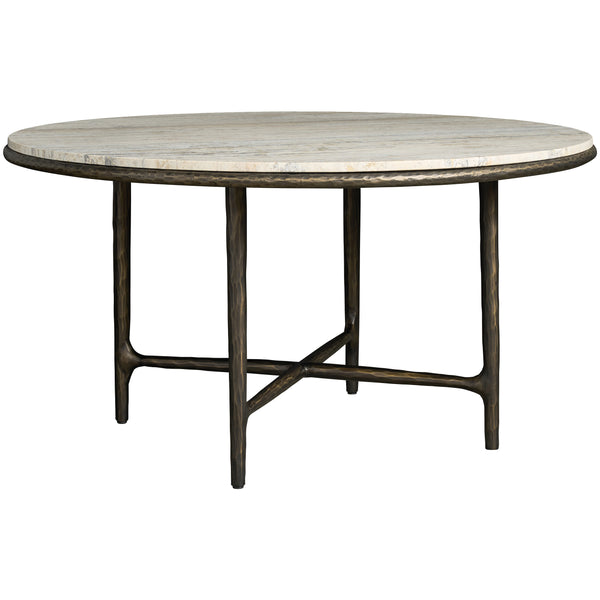 home fashion Griffith Park Round Dining Table White Travertine