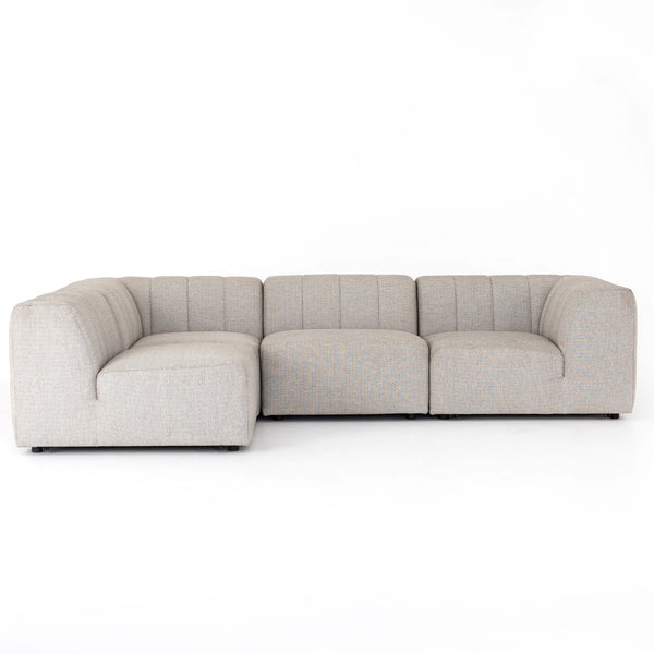Home Fashion Gwen Outdoor 4-Piece Sectional Faye Ash By Four Hands