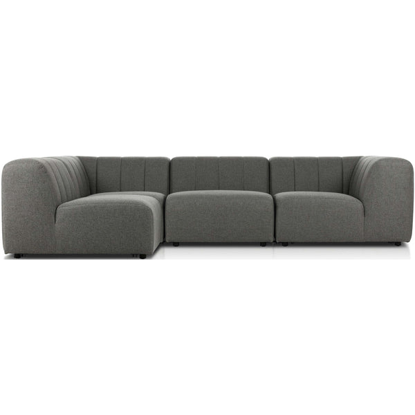 Home Fashion Gwen Outdoor 4-Piece Sectional Hayes Charcoal By Four Hands
