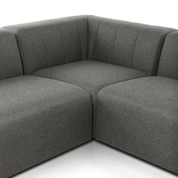 Home Fashion Gwen Outdoor 4-Piece Sectional Hayes Charcoal By Four Hands