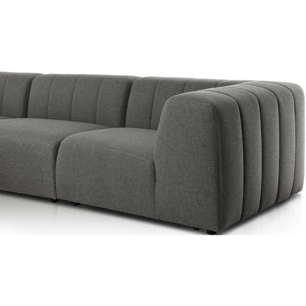 Home Fashion Gwen Outdoor 4-Piece Sectional Hayes Charcoal By Four Hands