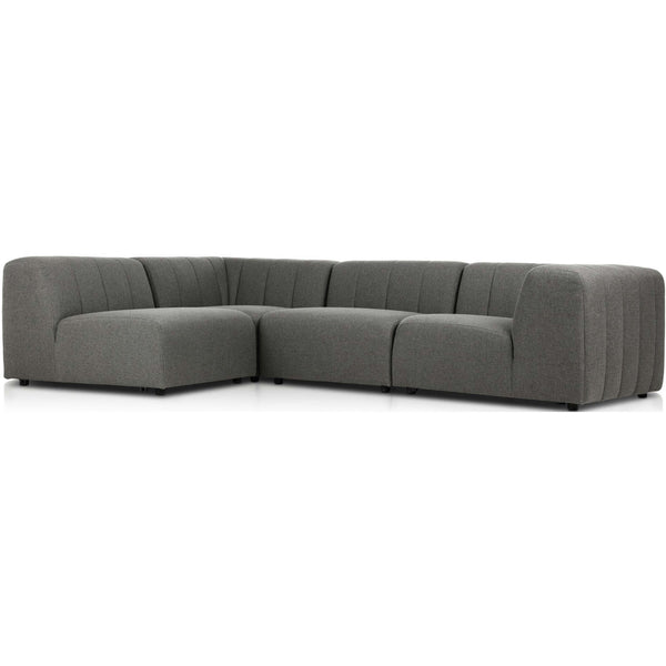 home fashion Gwen Outdoor 4-Piece Sectional Hayes Charcoal by Four Hands