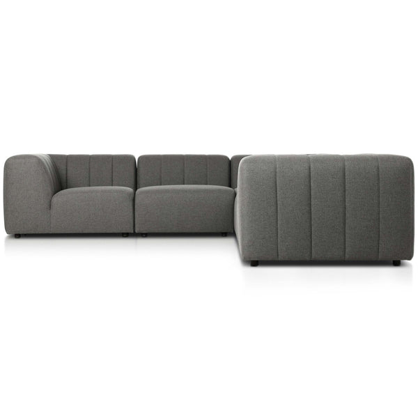 Home Fashion Gwen Outdoor 5-Piece Sectional Hayes Charcoal By Four Hands