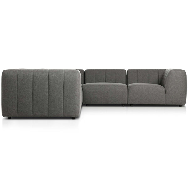 Home Fashion Gwen Outdoor 5-Piece Sectional Hayes Charcoal By Four Hands