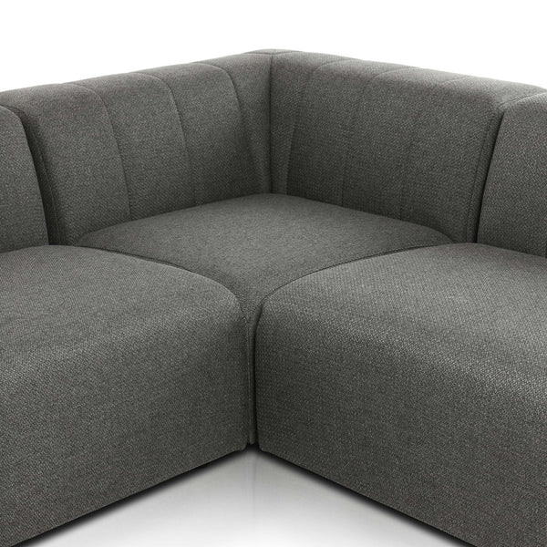 Home Fashion Gwen Outdoor 5-Piece Sectional Hayes Charcoal By Four Hands