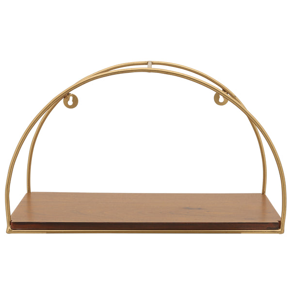 Home Fashion Half-Circle Wall Shelves Brown/Gold Set Of 3