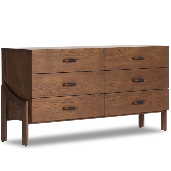 home fashion Halston 6 Drawer Dresser Brown Ash by Four Hands