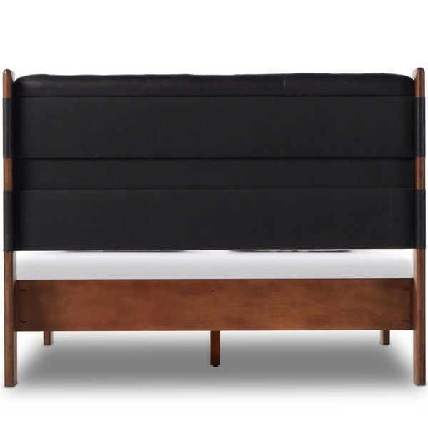 Home Fashion Halston Leather Bed Heirloom Black By Four Hands