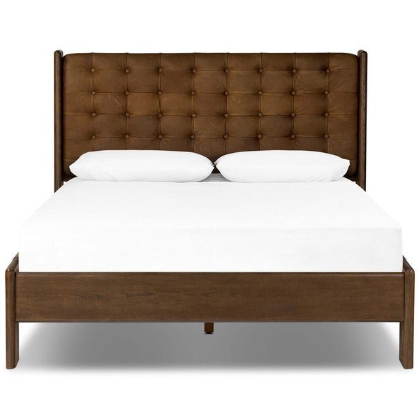 Home Fashion Halston Leather Bed Heirloom Sienna By Four Hands
