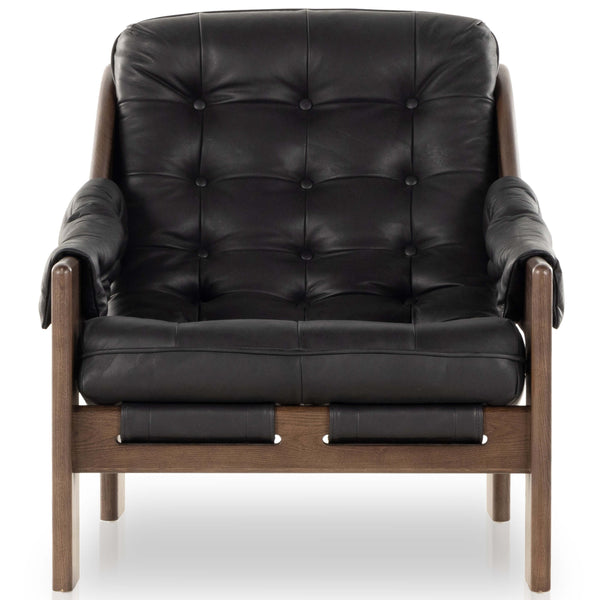 Home Fashion Halston Leather Chair Heirloom Black By Four Hands
