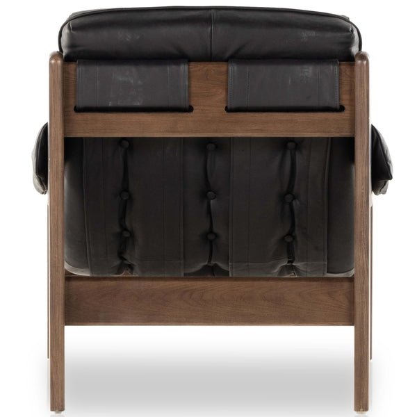 Home Fashion Halston Leather Chair Heirloom Black By Four Hands