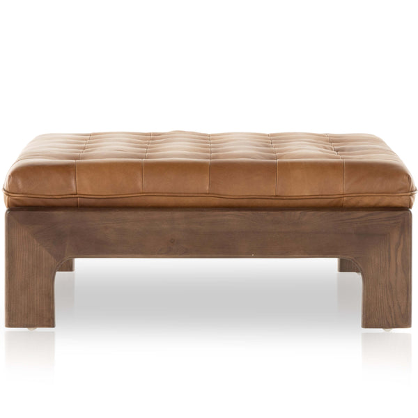 Home Fashion Halston Leather Cocktail Ottoman Heirloom Sienna By Four Hands