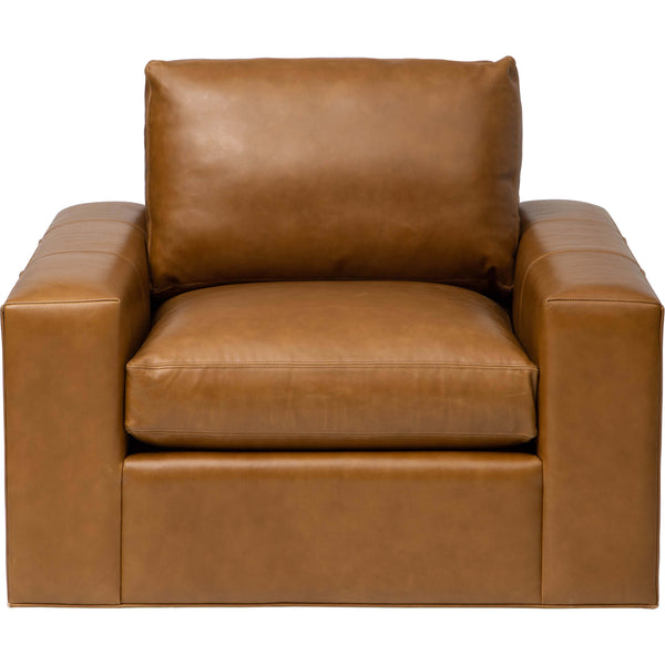 Home Fashion Halston Leather Swivel Chair Libby Amaretto
