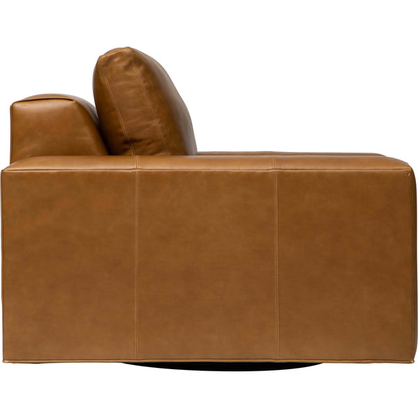 Home Fashion Halston Leather Swivel Chair Libby Amaretto