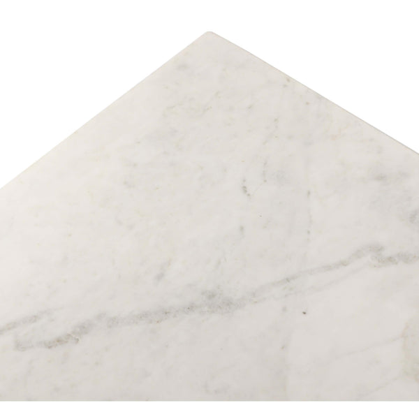 Home Fashion Hammered Iron Coffee Table White Marble/Hammered Antique Brass By Four Hands