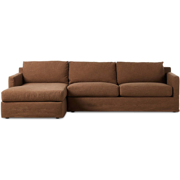 Home Fashion Hampton 2 Piece Slipcover Sectional Antwerp Cafe By Four Hands