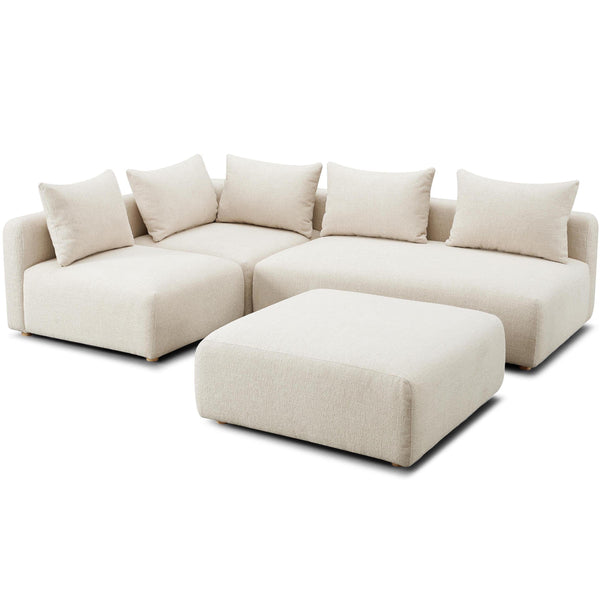 Home Fashion Hangover 4 Piece Modular Sectional Cream