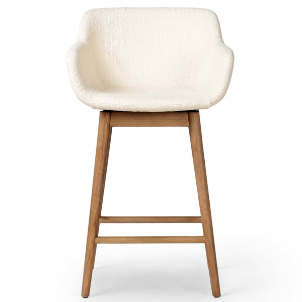 Home Fashion Hannah Swivel Bar & Counter Stool Kerbey Ivory By Four Hands