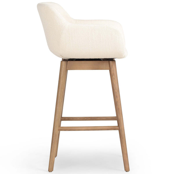 Home Fashion Hannah Swivel Bar & Counter Stool Kerbey Ivory By Four Hands