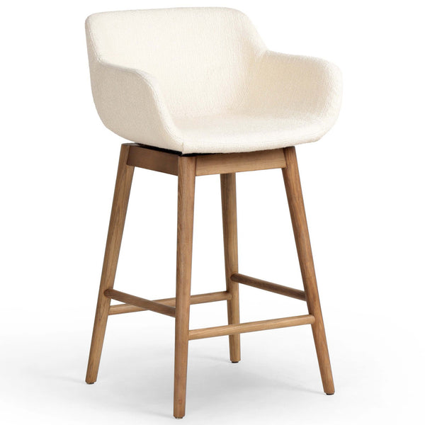 home fashion Hannah Swivel Bar & Counter Stool Kerbey Ivory by Four Hands