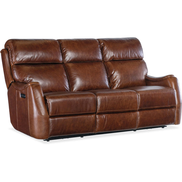Home Fashion Harlan Zero Gravity Power Leather Sofa Carrington Walnut