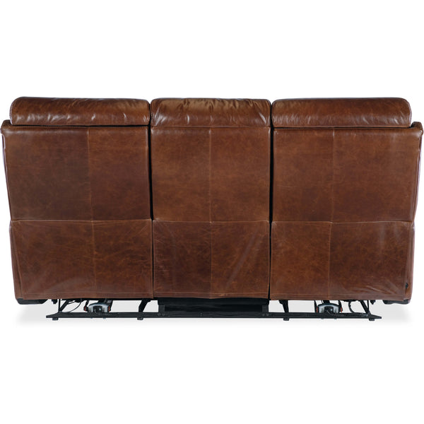Home Fashion Harlan Zero Gravity Power Leather Sofa Carrington Walnut