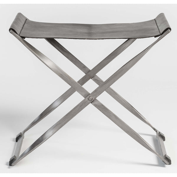 Home Fashion Harper Scissor Ottoman Aged Obsidian/Burnished Riveria