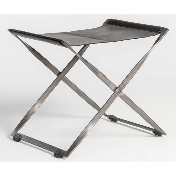 home fashion Harper Scissor Ottoman Aged Obsidian/Burnished Riveria