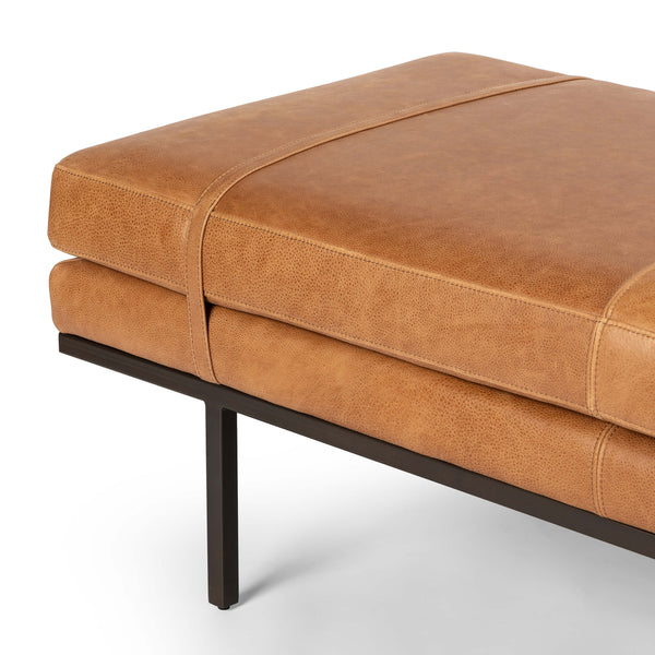 Home Fashion Harris Leather Bench Palermo Cognac By Four Hands