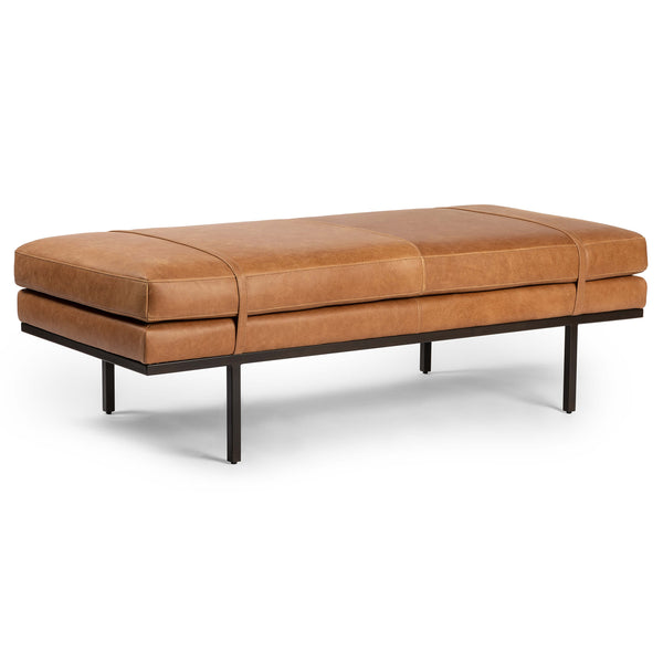 Home Fashion Harris Leather Bench Palermo Cognac By Four Hands