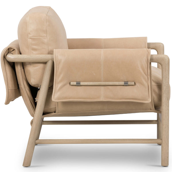 Home Fashion Harrison Leather Chair Palermo Nude By Four Hands