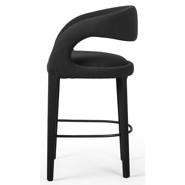 Home Fashion Hawkins Bar Stool Fiqa Boucle Charcoal By Four Hands