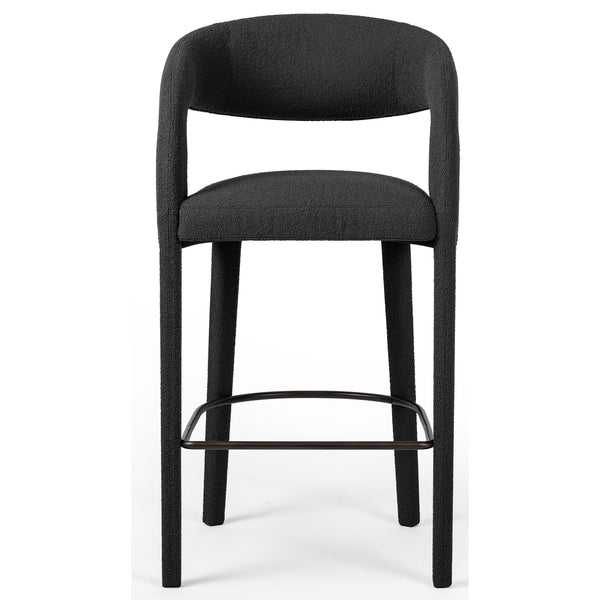 Home Fashion Hawkins Bar Stool Fiqa Boucle Charcoal By Four Hands