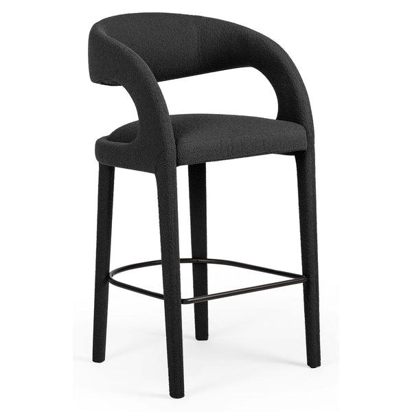home fashion Hawkins Bar Stool Fiqa Boucle Charcoal by Four Hands