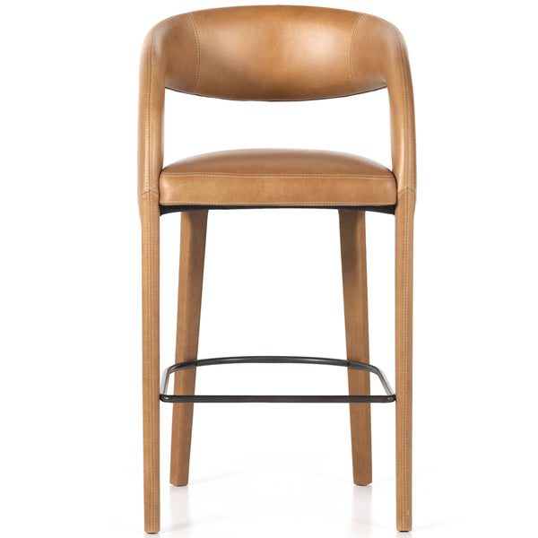 Home Fashion Hawkins Leather Bar & Counter Stool Sonoma Butterscotch By Four Hands