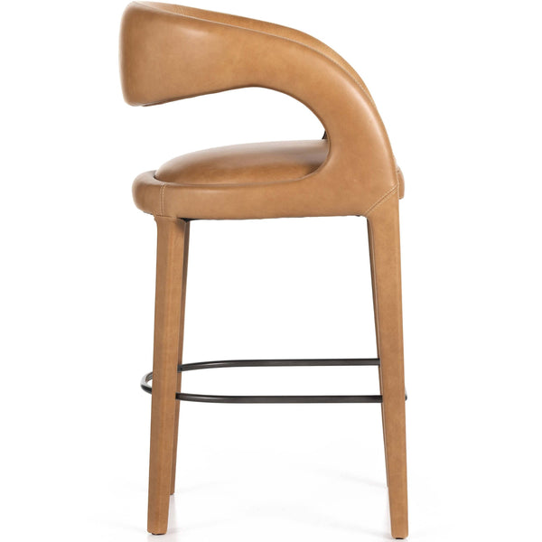 Home Fashion Hawkins Leather Bar & Counter Stool Sonoma Butterscotch By Four Hands
