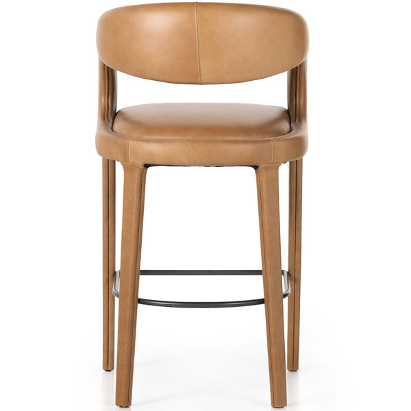 Home Fashion Hawkins Leather Bar & Counter Stool Sonoma Butterscotch By Four Hands