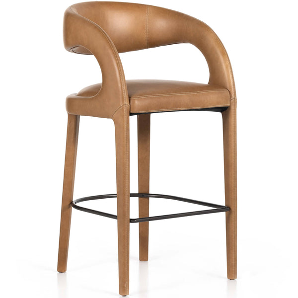 home fashion Hawkins Leather Bar & Counter Stool Sonoma Butterscotch by Four Hands